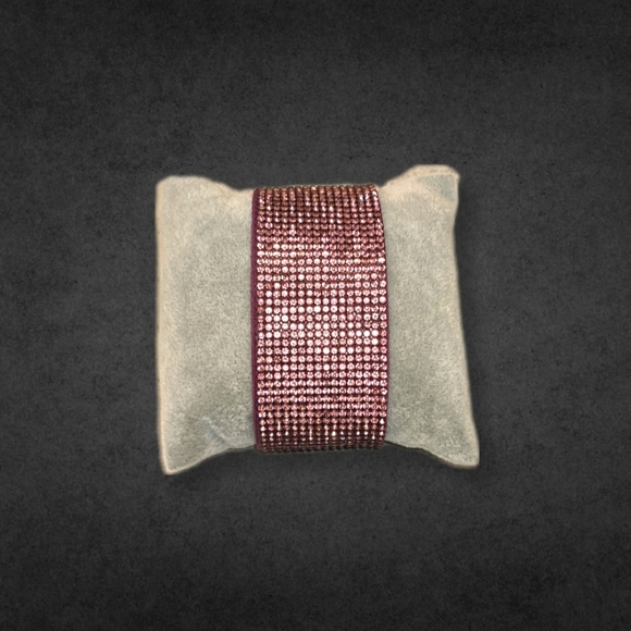 A70 Purple Rhinestone Crystal Bracelet with Magnetic Clasp Soft Flexible - Picture 3 of 11